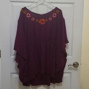 Lane Bryant 26/28 burgundy floral nwot